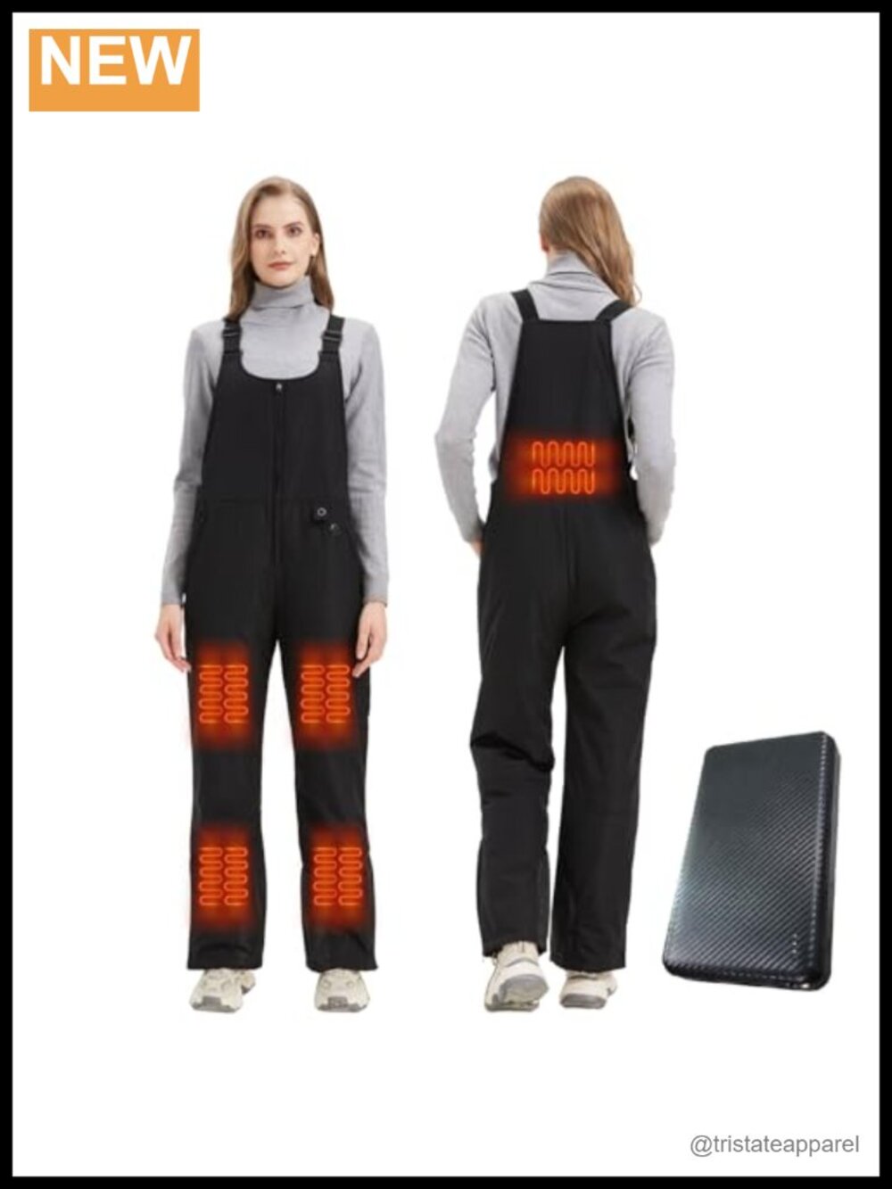 Heated Womens Snow Bibs Waterproof Insulated Ski Overalls